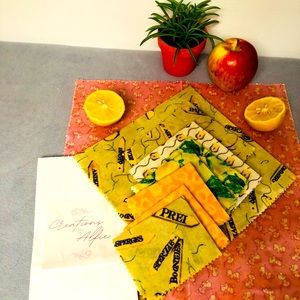 Set of 3 Beeswax food wrapper
